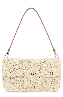 STAUD Timmy Crochet Shoulder Bag in Natural at Nordstrom