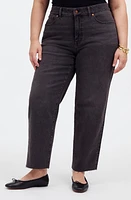 Madewell '90s Straight Leg Raw Hem Crop Jeans in Benley Wash at Nordstrom, Size 14W