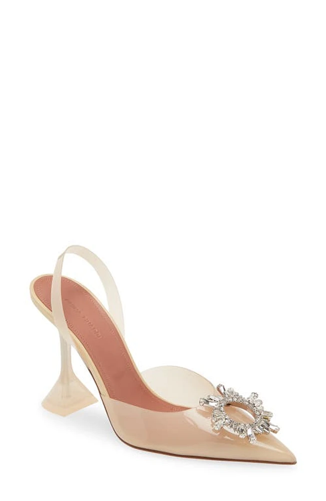 Amina Muaddi Begum Transparent Pointed Toe Slingback Pump Vanilla at Nordstrom,