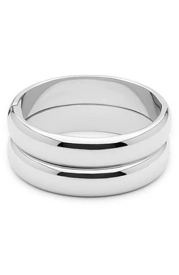 Ettika Set of 2 Stackable Hinge Bangle Bracelets in Rhodium at Nordstrom