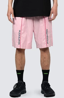 PLEASURES Tempo Nylon Ripstop Active Shorts Pink/grey at Nordstrom,