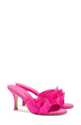 Larroudé Colette Ruffle Slide Sandal Magenta at Nordstrom,