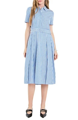 English Factory Stripe Belted Shirtdress Blue at Nordstrom,