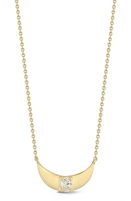 Dana Rebecca Designs Mikaela Estelle Diamond Crescent Pendant Necklace in Yellow Gold at Nordstrom, Size 18