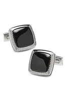 Cufflinks, Inc. Onyx Cushion Cuff Links in Silver at Nordstrom