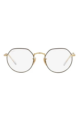 Ray-Ban Jack 51mm Hexagonal Optical Glasses in Light Gold at Nordstrom