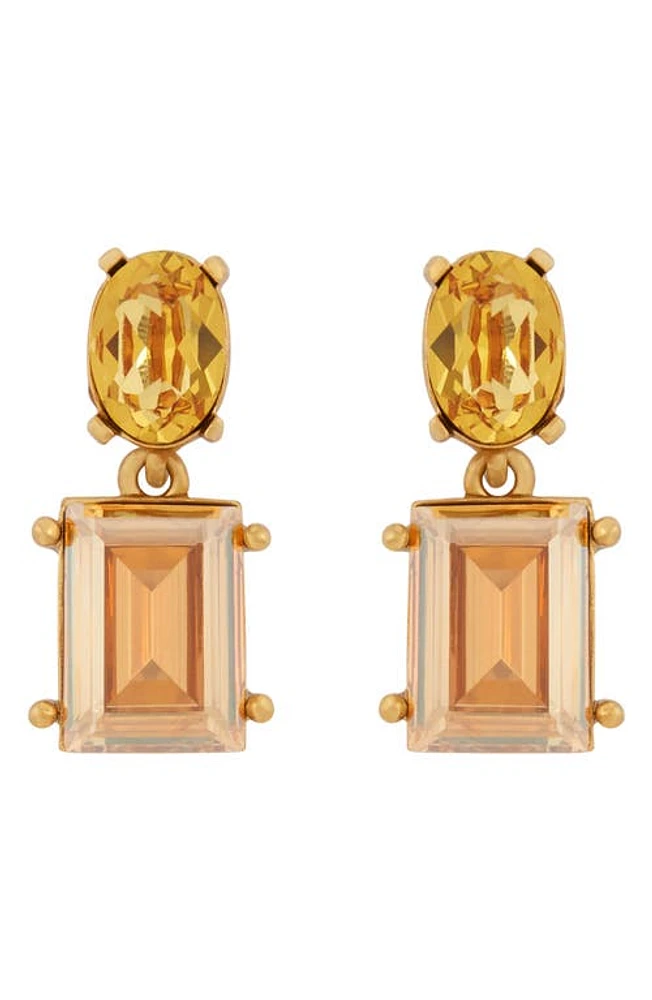 Oscar de la Renta Gallery Crystal Drop Earrings in Topaz at Nordstrom