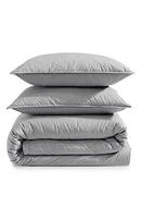 Calvin Klein Washed Percale Duvet & Shams Set in Light Grey at Nordstrom