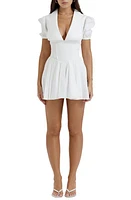 HOUSE OF CB Piera Cotton Blend Fit & Flare Dress White at Nordstrom,