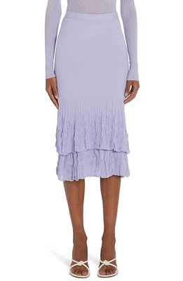 Bottega Veneta 2-in-1 Floral Rib Midi Skirt Amethyst at Nordstrom,