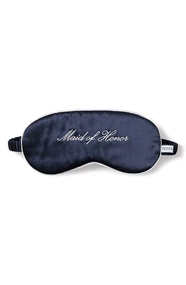 Petite Plume Maid of Honor Embroidered Silk Sleep Mask in Navy at Nordstrom