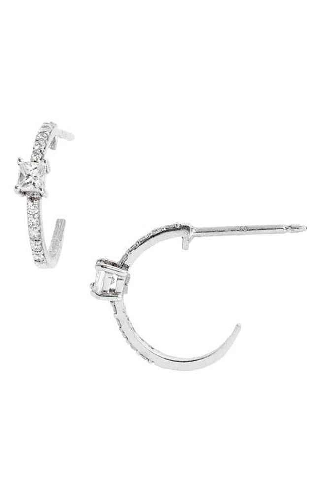 Mindi Mond Fancy Diamond Huggie Hoop Earrings in 18K Wg at Nordstrom