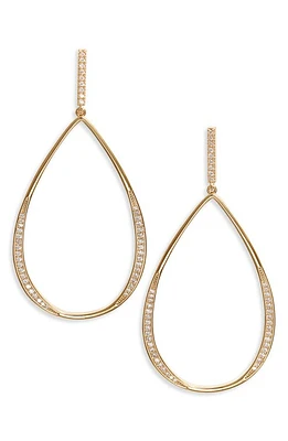 Nordstrom Pavé Cubic Zirconia Open Teardrop Earrings in Clear- Gold at Nordstrom