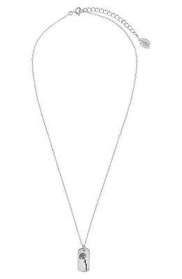 Sterling Forever Birth Flower Pendant Necklace in Silver/January at Nordstrom