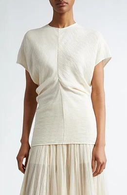 TOTEME Crinkle Texture Knit Top Cream at Nordstrom, Us