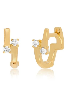 EF Collection Marley 14K Gold & Diamond Mini Huggie Earrings in Yellow Gold at Nordstrom