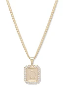 Bracha Royal Initial Card Necklace in Gold- Q at Nordstrom