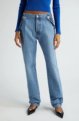 Coperni Open Hip Straight Leg Jeans Washed Blue at Nordstrom, Us