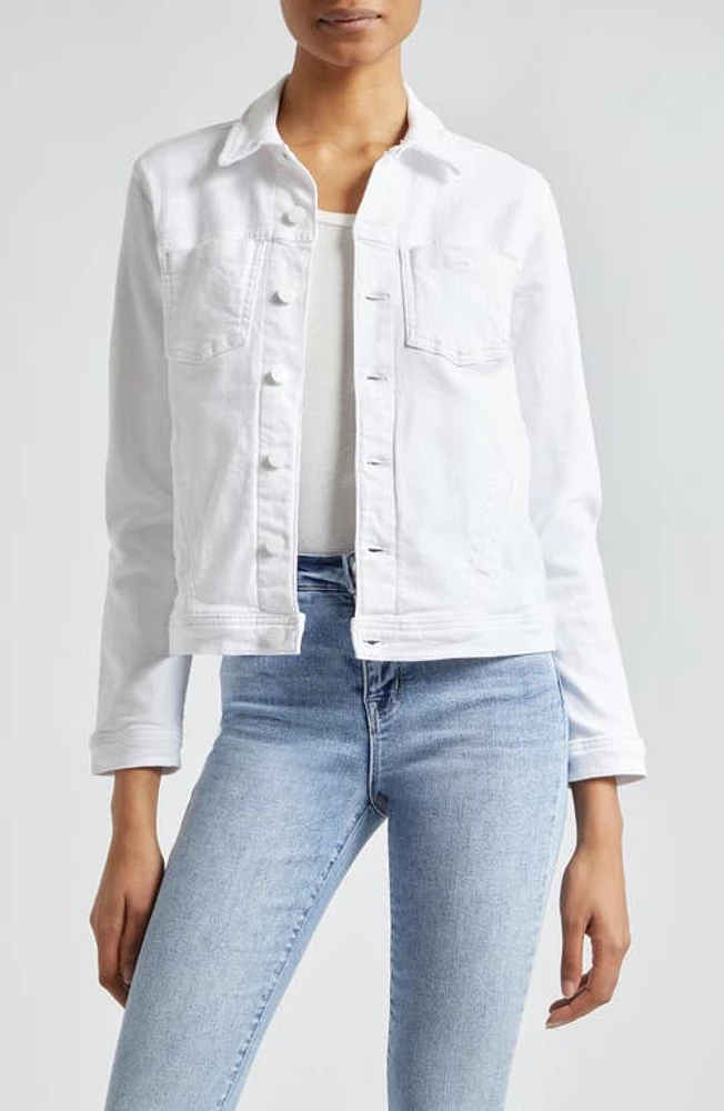 L'AGENCE Shuri Femme Denim Jacket Blanc at Nordstrom,