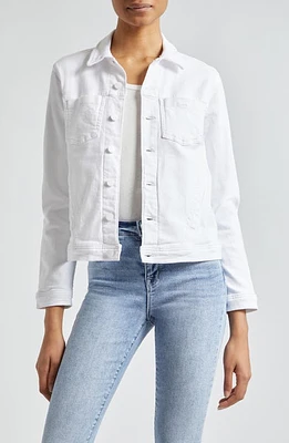 L'AGENCE Shuri Femme Denim Jacket Blanc at Nordstrom,