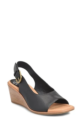 Söfft Gabriella Slingback Peep Toe Wedge Sandal Black at Nordstrom,