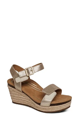 Aetrex Sydney Wedge Espadrille Sandal in Champagne at Nordstrom, Size 11Us