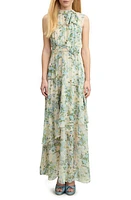 LK Bennett Robyn Floral Metallic Dot Silk Blend Dress Cream at Nordstrom, Us