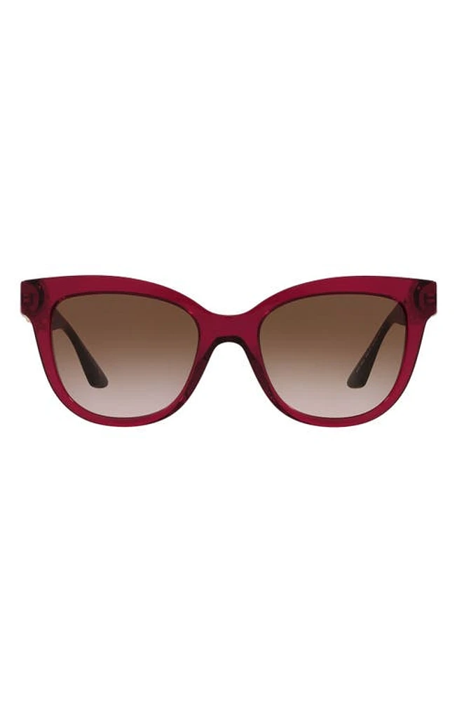 Versace 54mm Gradient Cat Eye Sunglasses in Bordeaux /Brown Gradient at Nordstrom