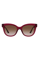 Versace 54mm Gradient Cat Eye Sunglasses in Bordeaux /Brown Gradient at Nordstrom