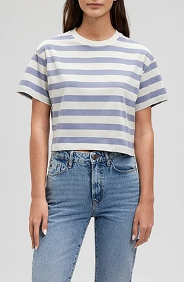 Mavi Jeans Stripe Short Sleeve Crop T-Shirt in Tempest Stripe at Nordstrom, Size X-Small