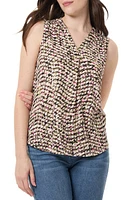 Jones New York Print Pleated Sleeveless Top White Mult at Nordstrom,