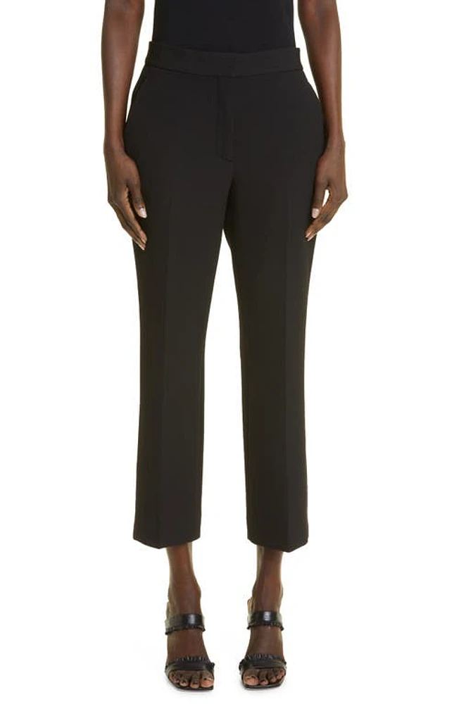 St. John Collection Karla Stretch Crepe Ankle Pants Black at Nordstrom,