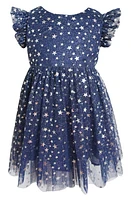 Popatu Kids' Star Foil Tulle Party Dress Navy at Nordstrom,