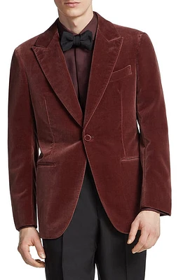 ZEGNA Couture Peak Lapel Velveteen Dinner Jacket Deep Rose at Nordstrom, Us