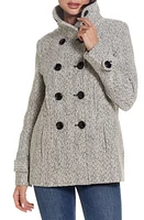 Gallery Double Breasted Peacoat Black/White at Nordstrom,