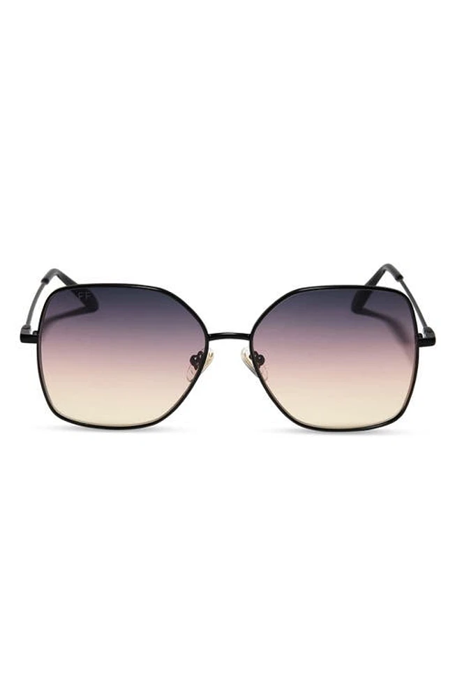 DIFF Iris 59mm Gradient Square Sunglasses in Black/Twilight Gradient at Nordstrom