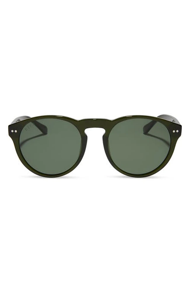 DIFF Cody 52mm Polarized Round Sunglasses in Dark Olive at Nordstrom