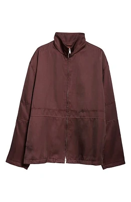 Jil Sander Stand Collar Twill Blouson Jacket Plum at Nordstrom, Us