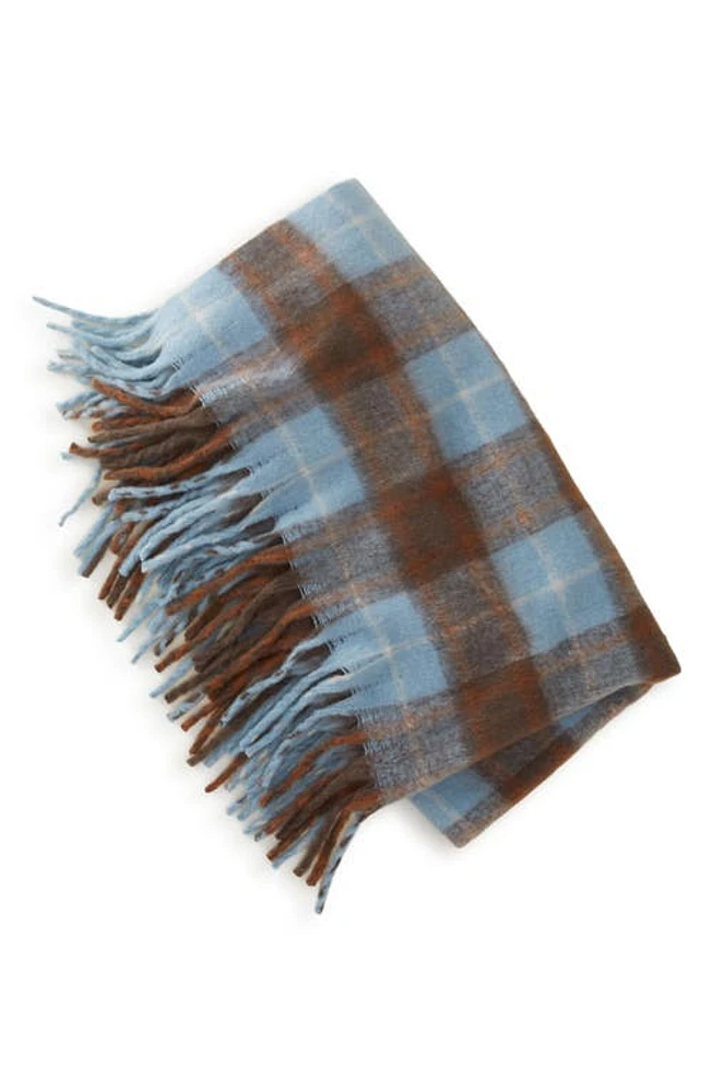 UpWest Fireside Fleece Throw Blanket in Blue Plaid at Nordstrom