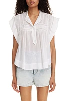 Isabel Marant Étoile Leaza Smocked Yoke Cotton Shirt White at Nordstrom, Us