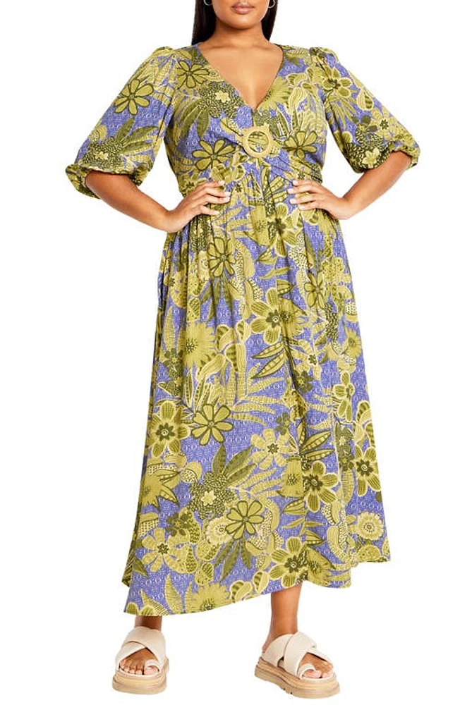 City Chic Daydream Floral Maxi Dress Batik Bloom at