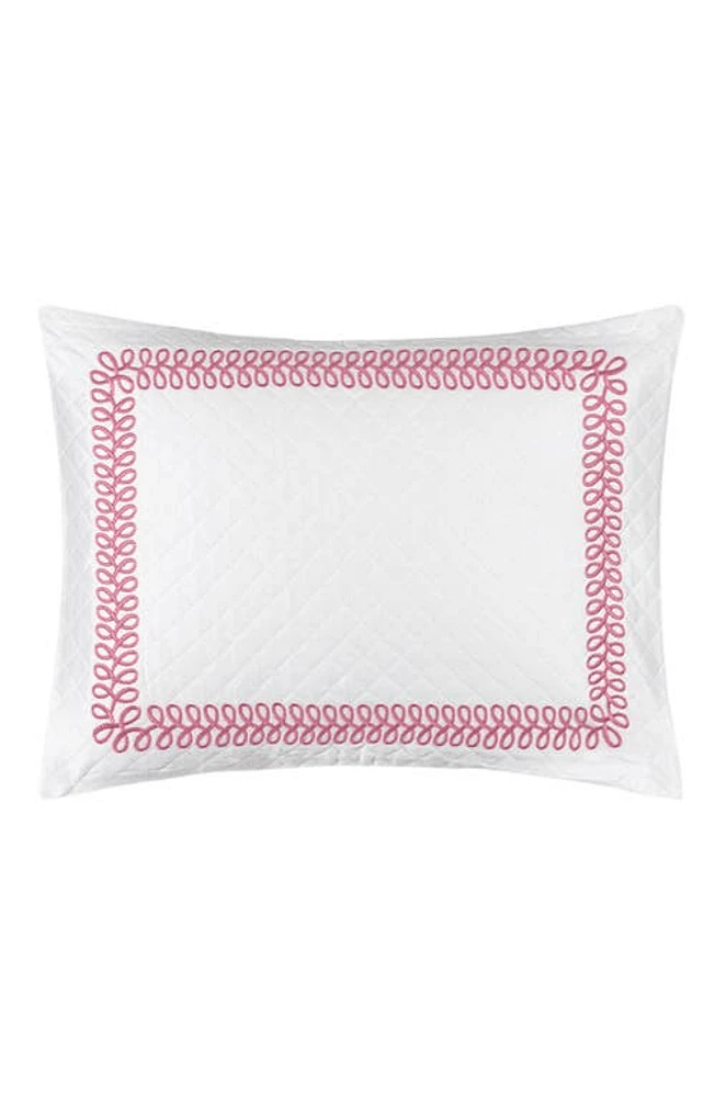 Matouk Astor Braid Matelassé Pillow Sham in Peony at Nordstrom