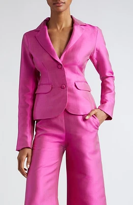 HOUSE OF AAMA Berry Silk Dupioni Blazer Raspberry at Nordstrom,