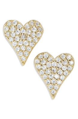 SHYMI Pavé Heart Stud Earrings in Gold at Nordstrom