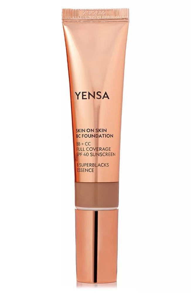 YENSA Skin on Skin BC Foundation BB + CC Full Coverage Foundation SPF 40 in Deep Golden at Nordstrom, Size 1 Oz