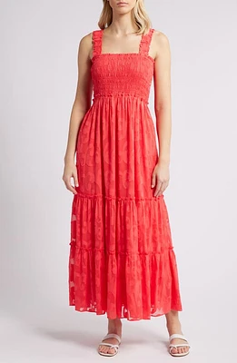 Lilly Pulitzer Hadley Smocked Maxi Sundress Mizner Red Swirl Clip at Nordstrom,