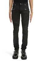 Balmain Coated Ribbed Slim Fit Jeans 0Pc Noir Delave at Nordstrom,