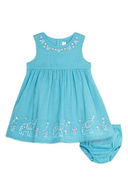 JOJO MAMAN BEBE Jungle Animals Embroidered Dress Duck Egg at Nordstrom,