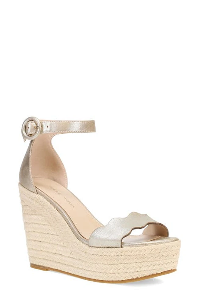 Pelle Moda Ryne Wedge Platform Sandal in Platinum Gold at Nordstrom, Size 6.5