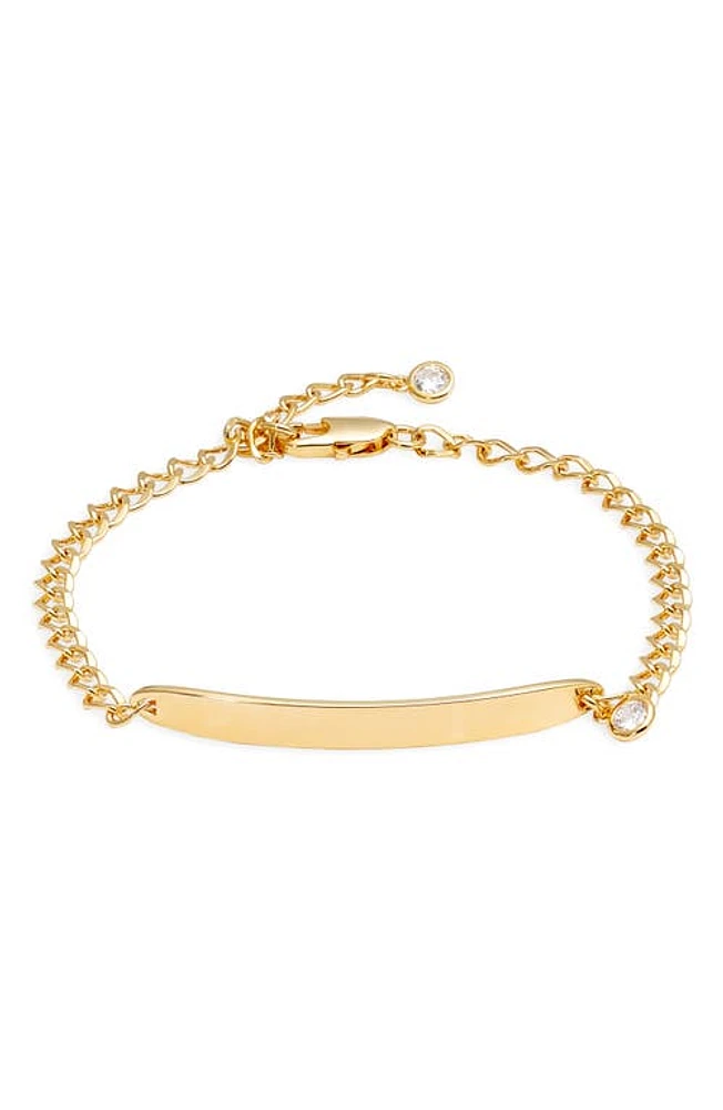 Nordstrom Demi Fine Cubic Zirconia Charm ID Bracelet in 14K Gold Plated at Nordstrom